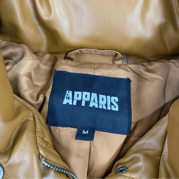 Free People Apparis Jemma Puffer Jacket Bomber Coat in Cognac Brown - Picture 11 of 11